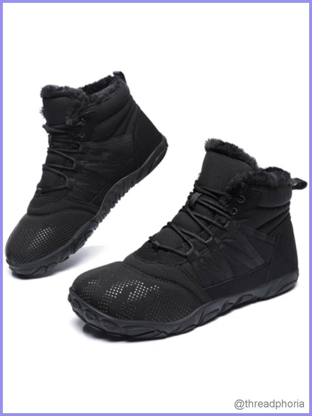 Barefoot Minimalist Winter Snow Boots Zero Drop Sole Wide Toe Box Slip On